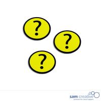 Magnetic symbol question mark 3x3 cm yellow