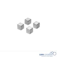 Glassboard magnet 10mm cube silver (set 4 pcs)